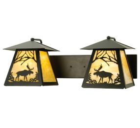 24"W Moose at Dawn 2 LT Wall Sconce