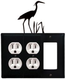 Heron- Double Outlet and Single GFI Cover