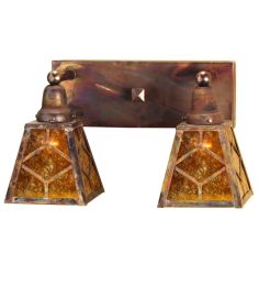 17" Wide Diamond Mission 2 Light Wall Sconce