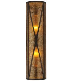 8"W Amber Mica Diamond Mission Wall Sconce