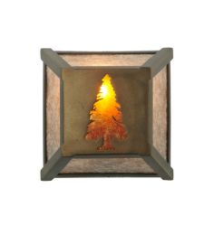 7"Sq Tall Pine Wall Sconce