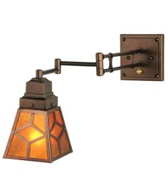 5-14"W Diamond Craftsman Swing Arm Wall Sconce