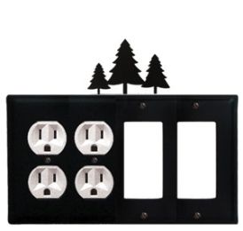 Pine Trees - Double Outlet and Double GFI Cover