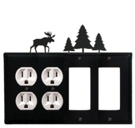 Moose & Pine Trees - Double Outlet and Double GFI Cover