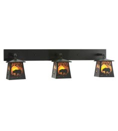 48"W Bear at Dawn 3 LT Wall Sconce