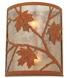 10"W Maple Leaf Wall Sconce