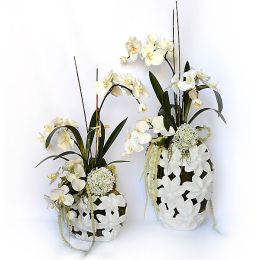 Cut Floral Vase Orchids set/2