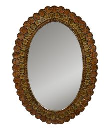 Peruvian Reverse Scalloped Oval  Mirror