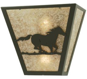 13"W Wild Horse Right Wall Sconce