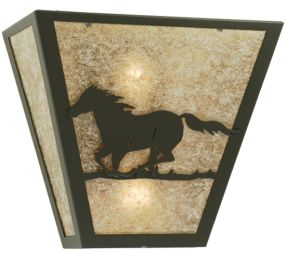 13"W Wild Horse Left Wall Sconce