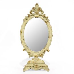 Antiqued Oval Table Mirror