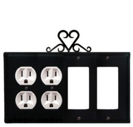 Heart - Double Outlet and Double GFI Cover