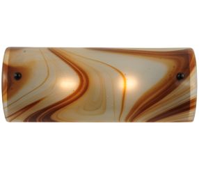 18"W Half Cylinder Cognac Swirl Wall Sconce