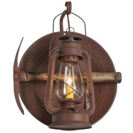 14.5"W Miner's Lantern Wall Sconce