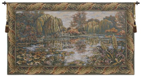 Giverny with Acantha Leaf Border Tapestry Wall Hanging