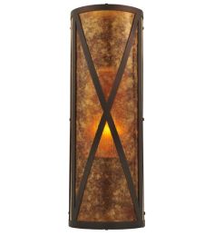 7"W Amber Mica Diamond Mission Wall Sconce