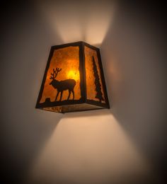 8"W Lone Stag Wall Sconce