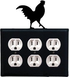 Rooster - Triple Outlet Cover