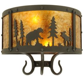 13.5"W Wildlife at Pine Lake Wall Sconce