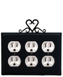 Heart - Triple Outlet Cover