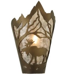 8"W Moose at Dawn Left Wall Sconce