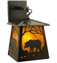 7.25"W Stillwater Grizzly Bear Wall Sconce