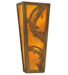 5"W Leaping Trout Wall Sconce