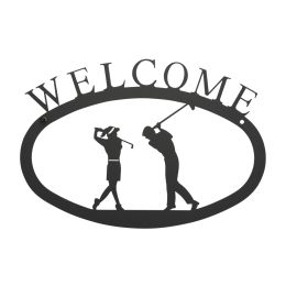 Two Golfers - Welcome Sign Small