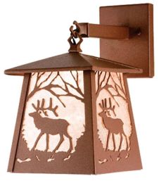 7.5"W Elk at Dawn Hanging Wall Sconce