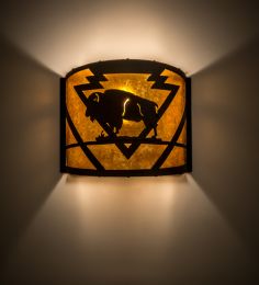 11"W Lone Buffalo Wall Sconce