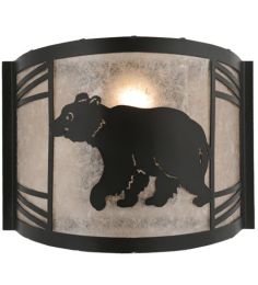 12"W Happy Bear on the Loose Left Wall Sconce