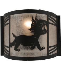 12"W Lynx on the Loose Right Wall Sconce