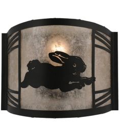 12"W Rabbit on the Loose Right Wall Sconce