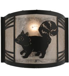 12"W Raccoon on the Loose Left Wall Sconce