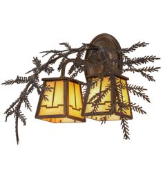 17"W Pine Branch Valley View 2 LT Wall Sconce