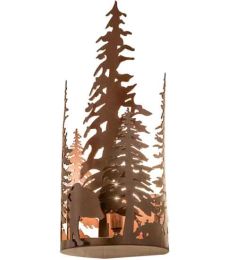 8"W Bear Through the Trees Wall Sconce