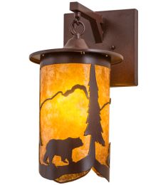 8"W Fulton Lone Bear Hanging Wall Sconce