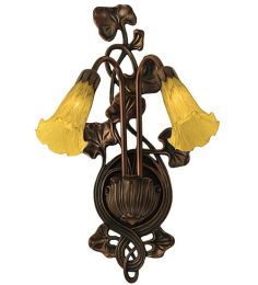 11"W Amber Pond Lily 2 LT Wall Sconce