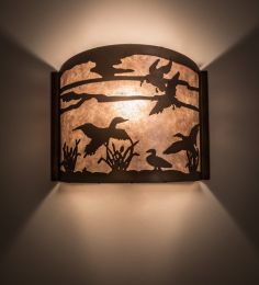 12"W Ducks in Flight Wall Sconce