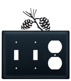 Pinecone- Double Switch & Single Outlet Cover