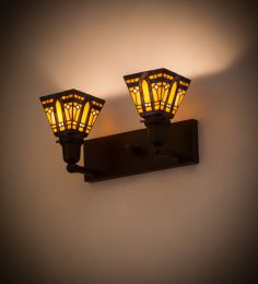 17"W Sierra Prairie Mission 2 LT Wall Sconce