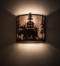 12"W Moose at Dusk Wall Sconce