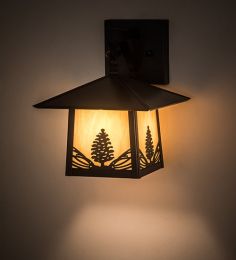 9"W Stillwater Mountain Pine Wall Sconce