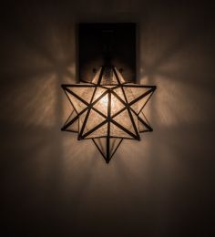 9" Wide Moravian Star Hanging Wall Sconce