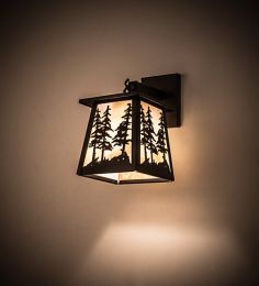 7"W Stillwater Tall Pine Hanging Wall Sconce