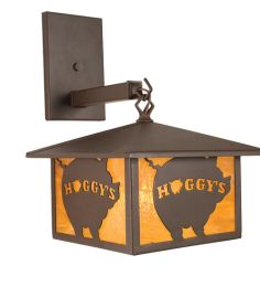 10"W Personalized Hoggy's Hanging Wall Sconce