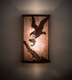 12" Wide Strike of the Eagle Wall Sconce