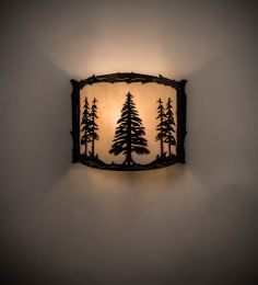 12" Wide Tall Pines Wall Sconce