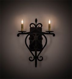 15" Wide Fleur de Lys 2 LT Wall Sconce