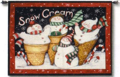 Snow Cream Christmas Fine Art Tapestry